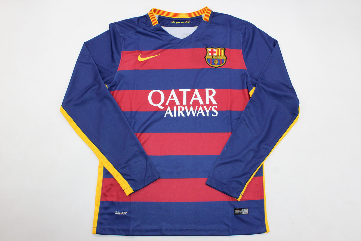 AAA Quality Barcelona 15/16 Home Long Soccer Jersey